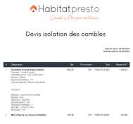 devis isolation combles